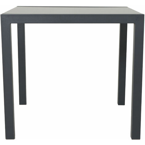 SVITA Gartentisch aus Aluminium mit Glasplatte Balkon-Tisch Gartenmöbel Grau