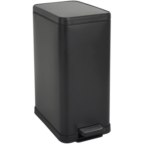 SVITA STM15 Mülleimer Treteimer 15l inkl. Inneneimer Softclose-Deckel Schwarz