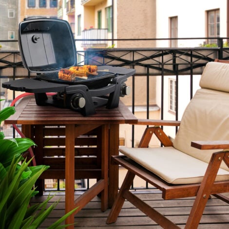 TAINO MAHTO Gasgrill Tischgrill 2 Brenner Schwarz