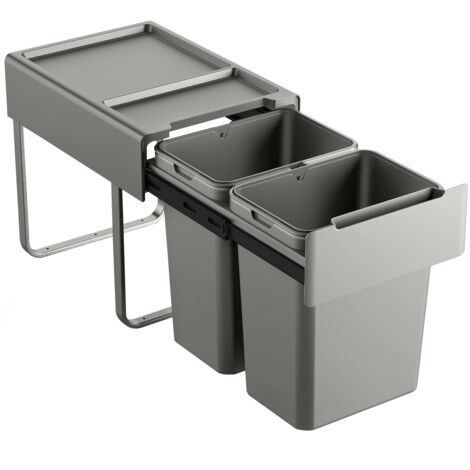 SVITA EM2x20 Einbaumülleimer 40L (2x20L) 2 Fächer mit Deckel Mülltrennsystem (1/5)