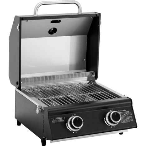 TAINO PLATINUM COMPACT DARK Tischgrill 2 Brenner Gasgrill Kompakt Camping BBQ