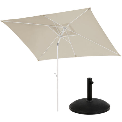 SVITA Sonnenschirm Set mit Schirmständer 3x2m Balkonschirm rechteckig Beige