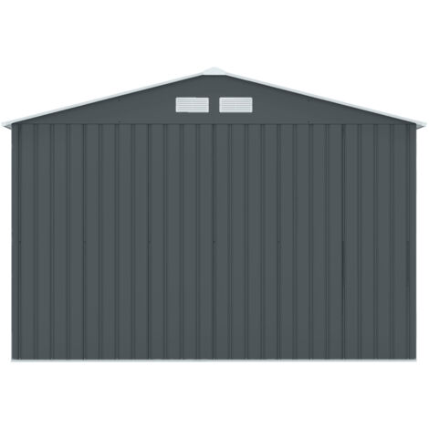 HATTORO S200 XXL Metall Gerätehaus Geräteschuppen Gartenhaus Grau