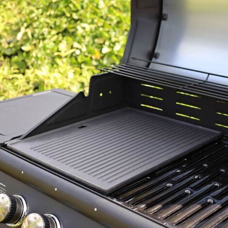 TAINO Grillplatte Zubehör Wendeplatte Gusseisen Pizzaplatte Gasgrill RED/PRO 5kg