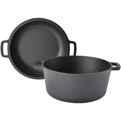 TAINO Dutch Oven 6L Gusseisen Deckel Ø 25cm Allzweck-Kochtopf Schmortopf Dopf (1/5)