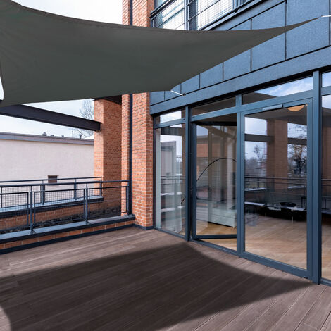 Garten-Sonnensegel 4 X 8 M, Grau – Mit UV-Schutz, Wasserdicht | Inkl. Seile, Einfach Zu Installieren | Für Terrasse, Balkon, Pool