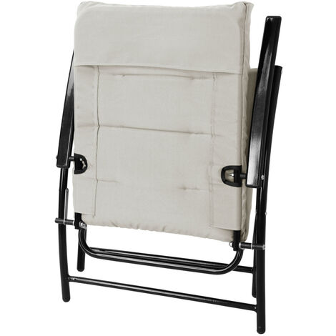 SVITA VENTURA Sitzgruppe 3-tlg. gepolstert Klappstühle Klapptisch Camping-Möbel Metall Beige