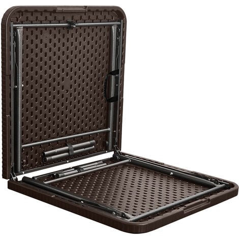 HATTORO Campingtisch Klapptisch Buffettisch Gartentisch Koffer 120 cm Braun