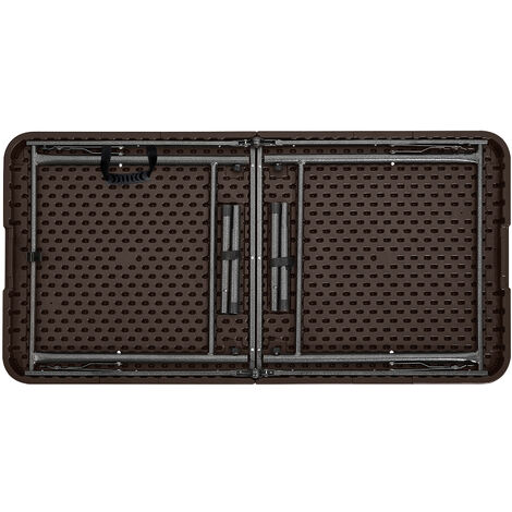 HATTORO Campingtisch Klapptisch Buffettisch Gartentisch Koffer 120 cm Braun