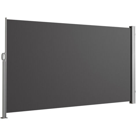 SVITA Seitenmarkise ausziehbar Sichtschutz 300x180 cm Dunkelgrau (1/5)