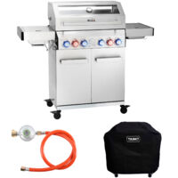 TAINO PLATINUM YAMARA 4+2 Gasgrill Edelstahl 4 Brenner Sear-Burner Backburner mit Abdeckhaube