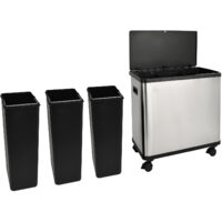 SVITA SR3X18 54L Sensor-Mülleimer 3 Fächer Mülltrennsystem Edelstahl Silber