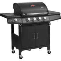 TAINO RED 4+1 Gasgrill BBQ GRILLWAGEN Edelstahl Brenner+ Seitenkocher Schwarz