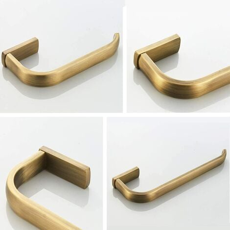 Piece Bathroom Accessory Set - Wall Mounted Brass Towel Ring and Toilet Paper Holder, Brushed Bronze