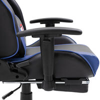 Gaming Chair Blue Ergonomic Home Office Desk Chairs Adjustable High Back With Footrest