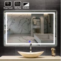 Modern LED Illuminated Bathroom Mirror 900 x 600 x 35mm Touch Sensor Demister Pad Heated