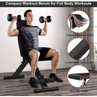 Weight Bench, 330lbs 7 Level Foldable Workout Bench Decline Utility Exercise Bench for Home