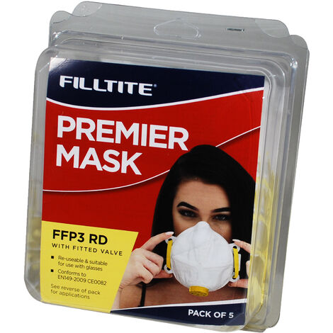 Filltite FFP3 Face Mask With Valve - 5 Pack