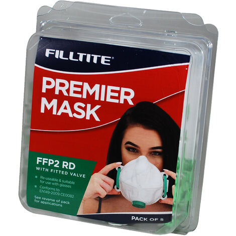 Filltite FFP2 Face Mask With Valve - 5 Pack