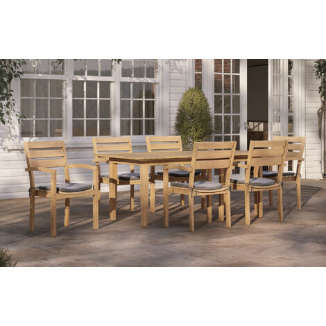 OUT & OUT Raleigh Teak Outdoor Dining Set- 6 Seater