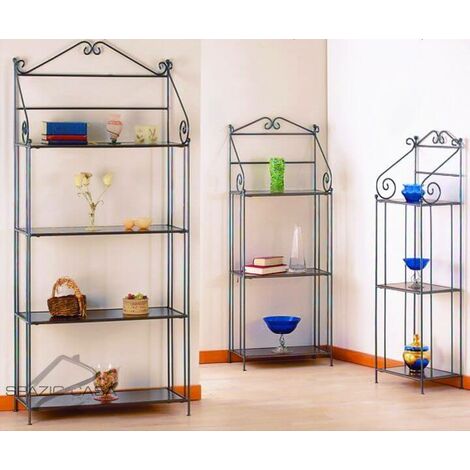 Etagere Elis in Ferro Battuto Colori Ferro: Azzurro - Dimensioni Etagere:  38 x 27 H. 130 - Colori