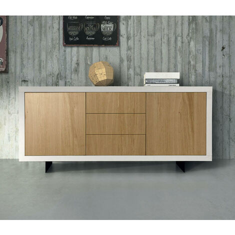 Credenza 3 ante con vetro soggiorno Noa rovere