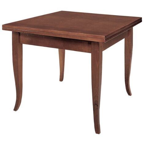 Tavolo Quadrato Allungabile a Libro Piedi a Sciabola  Colori Legno: Ciliegio - Dimensione Tavoli: 100 x 100 - Dimensione aperto: 200 x 100