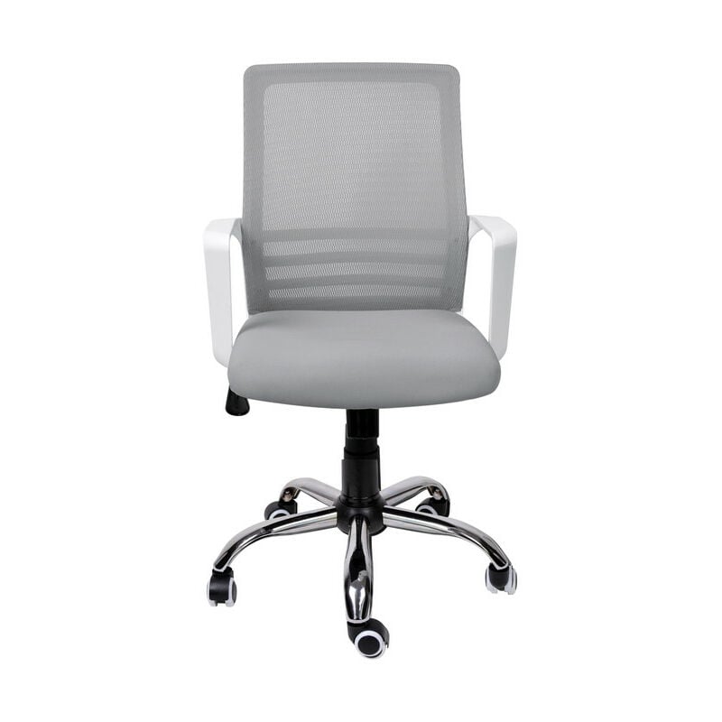 Silla De Oficina basculante estructura blanca y cromo color gris herdasa escritorio operativa hispano hogar 75341