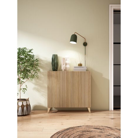 Zapatero modelo SUNNE, roble con frente efecto listones