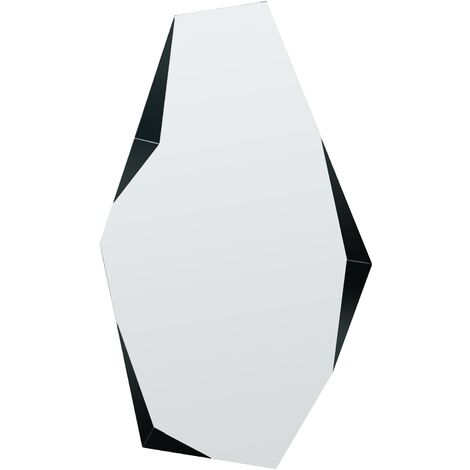 Espejo de pared asimétrico, 120x67, con formas geométricas en el marco