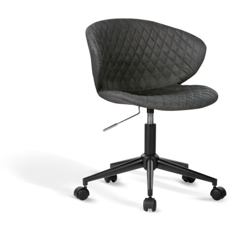 HISPANOHOGAR, Silla de oficina con ruedas y altura regulable, modelo Zoe, en polipiel gris grafito (1/5)