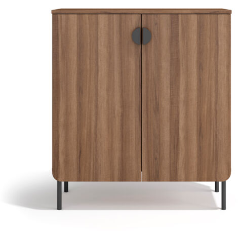 Herdasa, Mueble multifunción TOKYO de melamina, 3 baldas, diseño moderno, 90x80x35cm - nogal