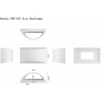Bamny 4W Modern Wall Light Curved White Ceramic Uplighter Design Living Room Lighting