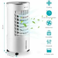 Bamny MVPower 5L Portable Mobile Air Conditioner, Air Cooler & Purifier & Humidifier, 3 in 1 Air Cooler with Remote Control & 2 Cool Packs, 1-12 Hour Timer, 3 Modes& 3 Speeds, Low Power Consumption(65W)