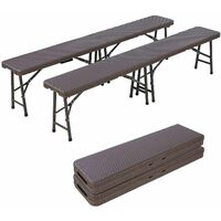 Bamny bbq Table Bench Set,Folding Party Camping Picnic Dining Furniture,Indoor Outdoor Garden Patio Pub BBQ