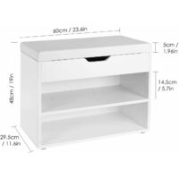 Bamny Shoe Cabinet Seat Storage Closet Wooden Rack Cupboard Shoes Bench with Padded Cushion Seat