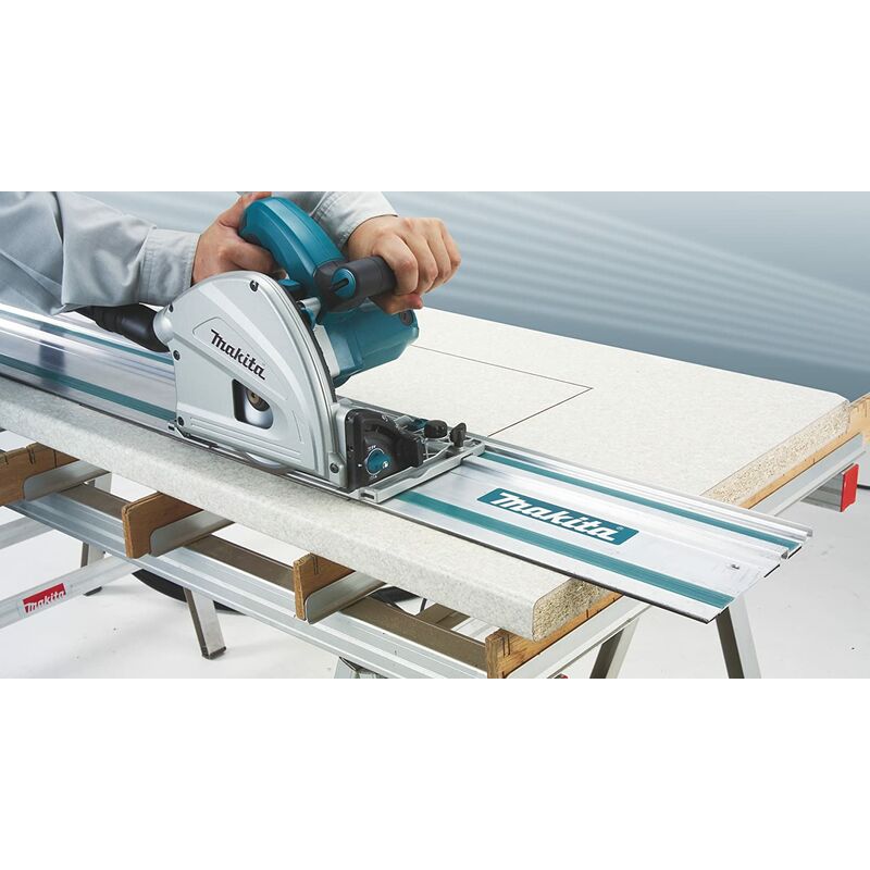 Makita MEU029J Kit sega ad affondamento + seghetto alternativo + binario  guida 1,5m