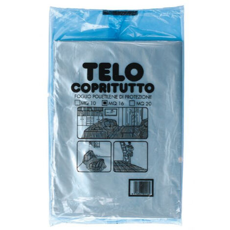 TELO COPRITUTTO TRASPARENTE COVER PAINT HD 4x4mt (16mq) 100g 10 PEZZI