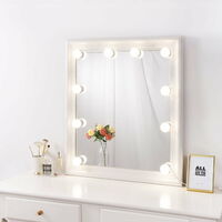 specchi da tavolo o da appoggio,BIANCA Specchietto da toilette illuminato con lampadine a 14 Led Sostituibile specchio da trucco in stile hollywood Specchi da cosmesi con design Touch Control 
