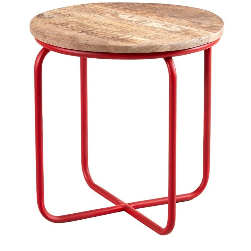 Round Bar Stool made from Reclaimed Metal and Solid Wood