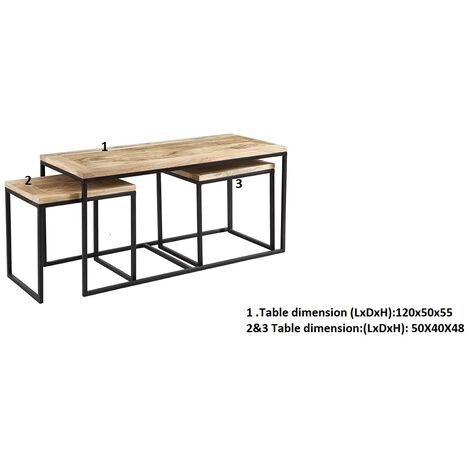 Upcycled Industrial Vintage Mintis Coffee Table Set
