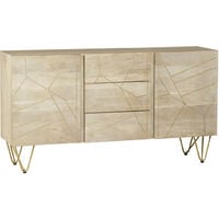 Large Sideboard with Doors and Drawers Dallas Light Mango - Light Wood