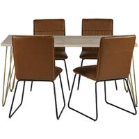 Rectangular 6 Seater Dining Table Dallas Light Mango - Light Wood