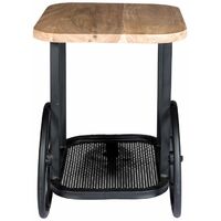 Industrial Creative End Table - Light Wood