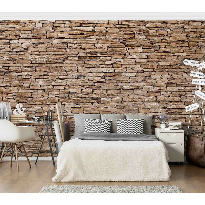 Carta da parati - Crete Stonewall - Orizzontale Dimensione HxL: 190cm x  288cm Tessuto non tessuto