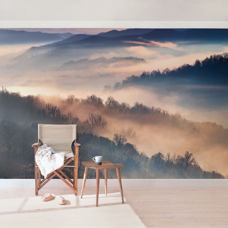 Carta da parati Premium - Nebbia Ad Alba - Orizzontale Dimensione HxL:  190cm x 288cm Tessuto non tessuto