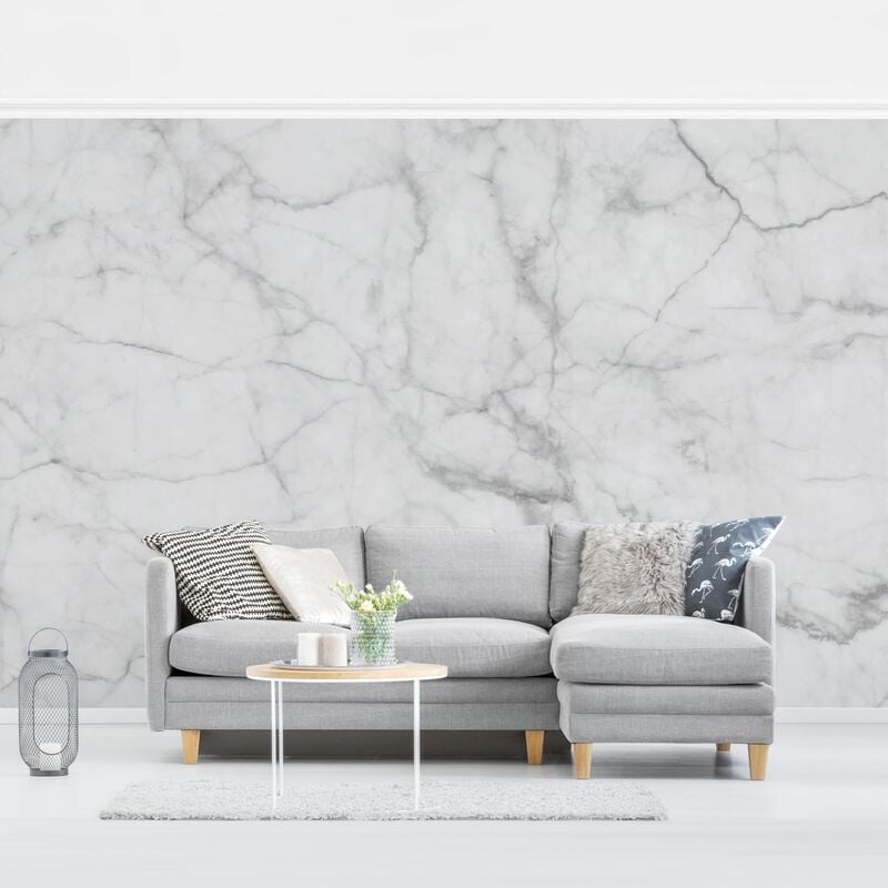 Carta da parati adesiva effetto marmo - Bianco Carrara Dimensione HxL:  190cm x 288cm