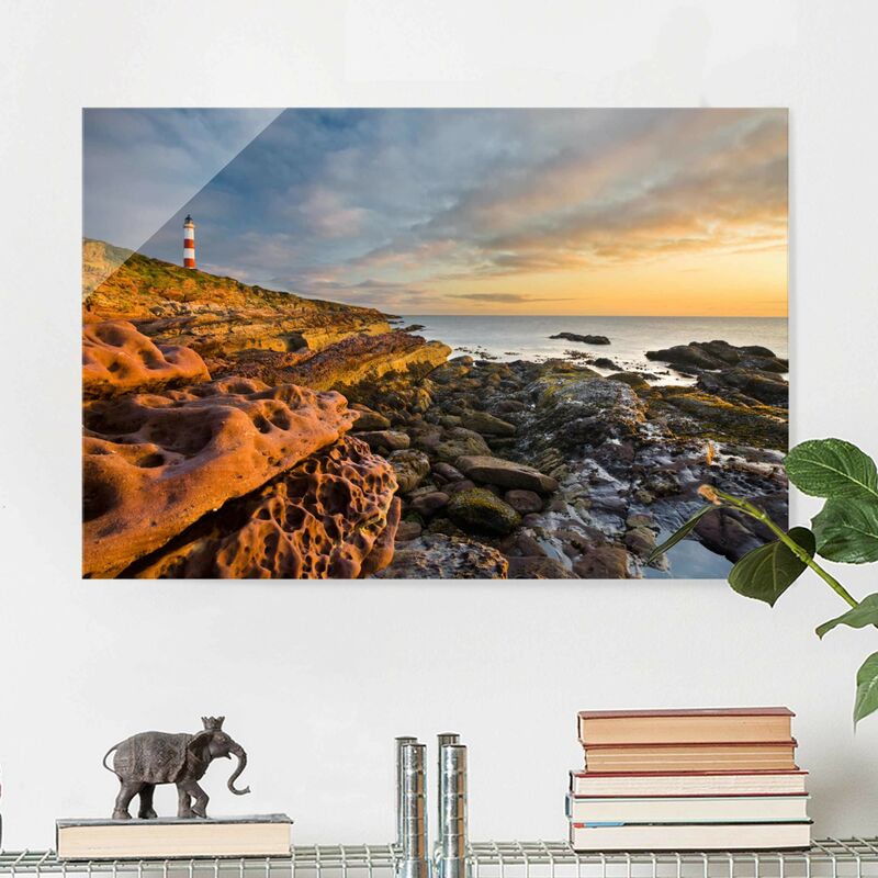 Quadro in vetro - Romantic Sunset By The Sea - Orizzontale 2:3 Dimensione  HxL: 30cm x 45cm