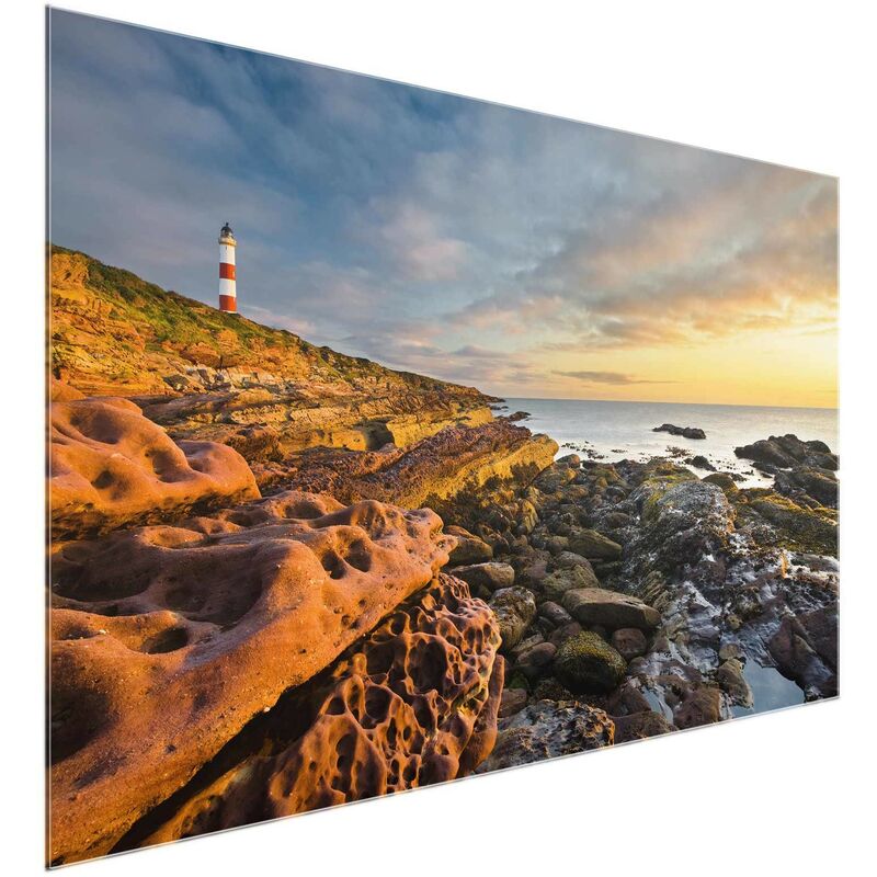 Quadro in vetro - Tarbat Ness Lighthouse and sunset at sea - Orizzontale  2:3 Dimensione HxL: 30cm x 45cm