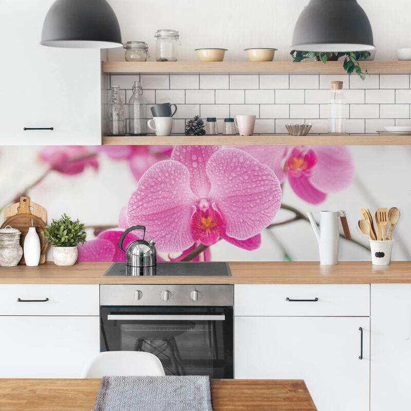 Rivestimento cucina - Chiudi Orchidea Dimensione HxL: 40cm x 140cm  Materiale: Smart